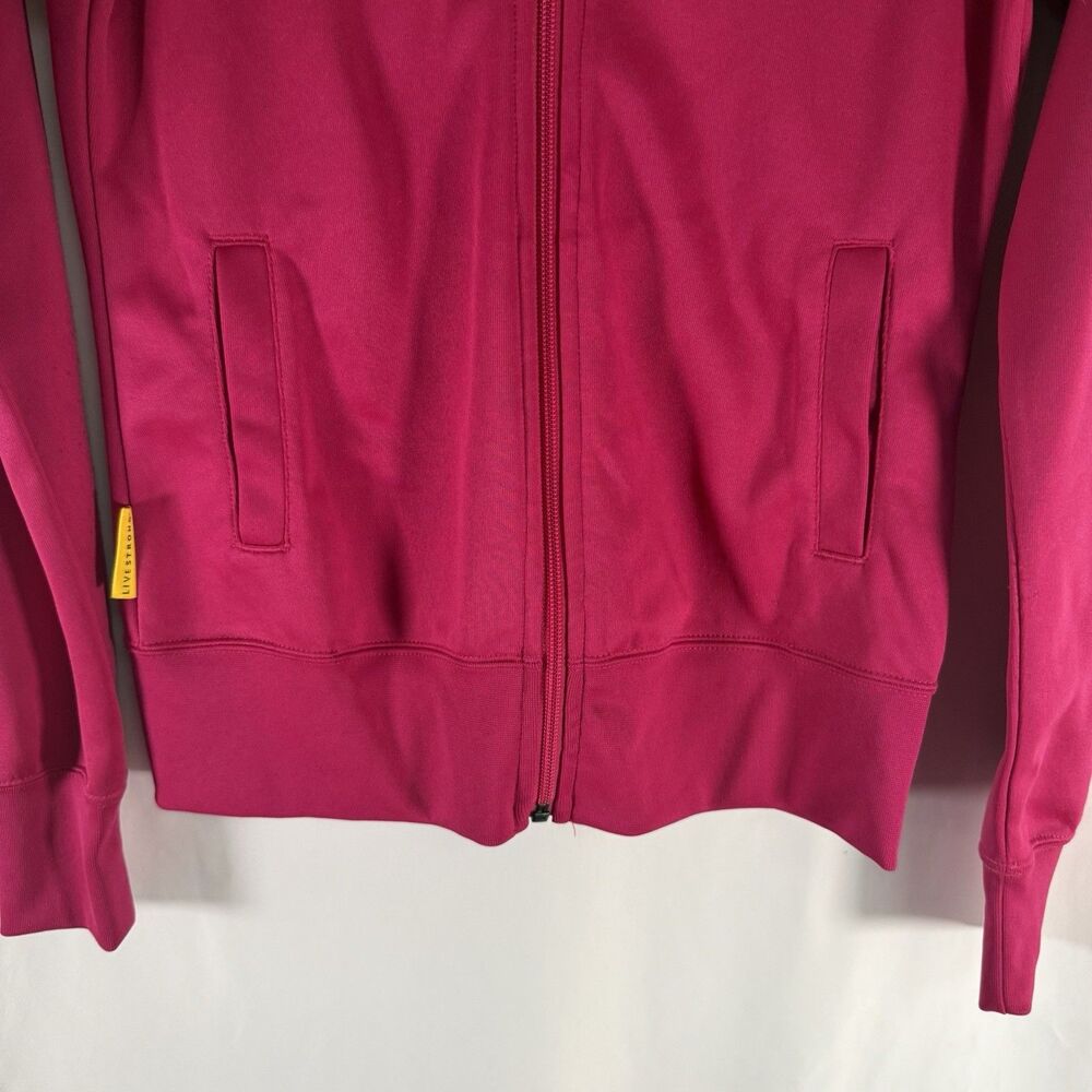Livestrong Nike Jacket Women's Small Pink Striped Full Zip Pockets Turtleneck - Picture 3 of 9